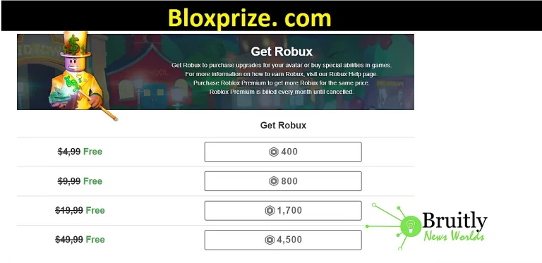 Bloxprize. com [2022]: Robux Infused Website